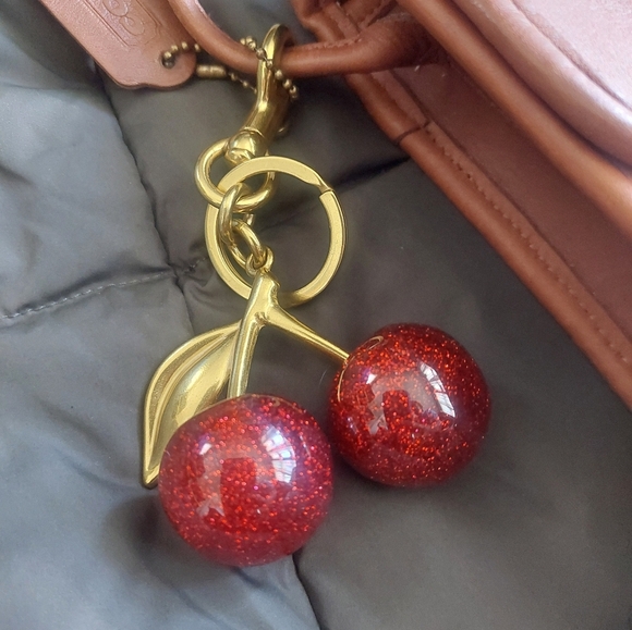 Cherry Keychain Handbag Charm GOLD (PURSE not Included) - Picture 2 of 5